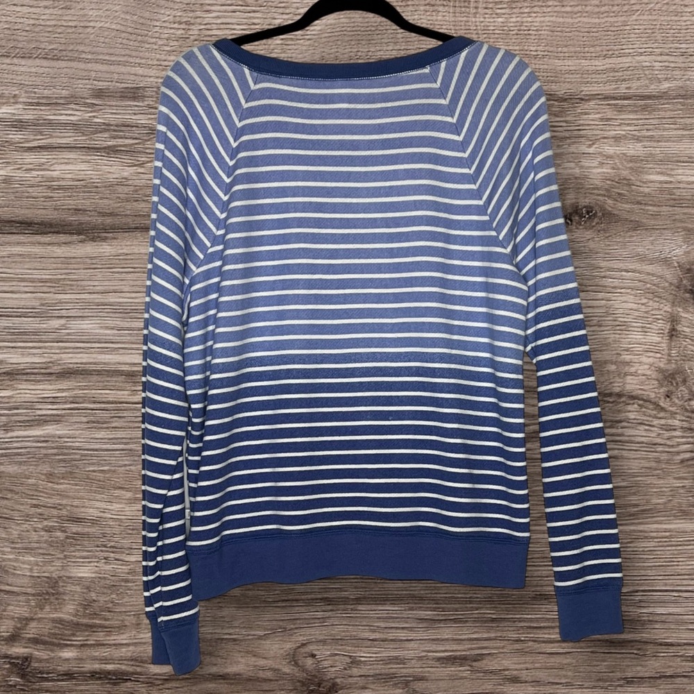 Victoria’s Secret Blue/White Striped "Cali" Sweatshirt XL - Picture 2 of 6